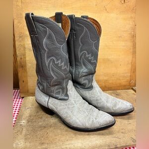 Vintage Nocona Leather CUSTOM Mens Elephant Skin 11 W Grey Mid-Calf Boots